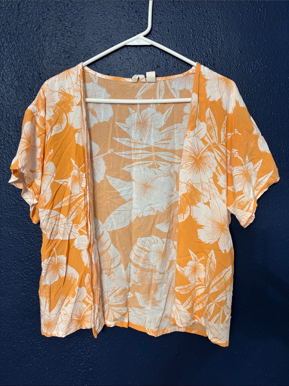 Roxy Orange and White Floral Open Top